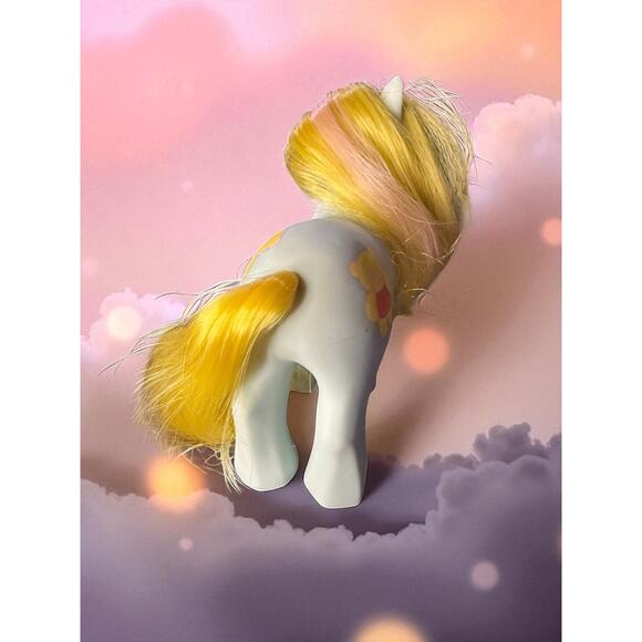 1984 My Little Pony G1 Magic Message Cuddles Gray Yellow Hair Teddy Bear Symbol - Picture 3 of 5